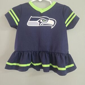 Seattle Seahawks Girls 18 Month Cheerleader Dress/Top NFL Football Team Apparel